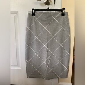 Express gray windowpane plaid pencil skirt size 8